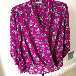 Pleione wrap print blouse